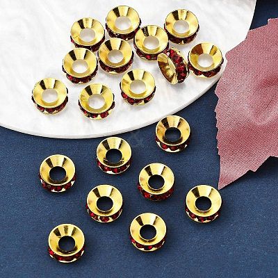 Brass Rhinestone Spacer Beads RB-A020-9mm-22G-1