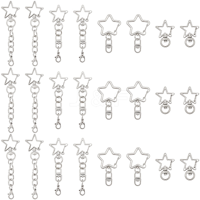 20Pcs 4 Styles Zinc Alloy Swivel Clasps FIND-SP0004-21-1