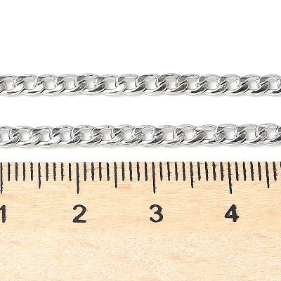 Tarnish Resistant 304 Stainless Steel Curb Chain/Twisted Chain Necklace Making STAS-A028-N108P-1