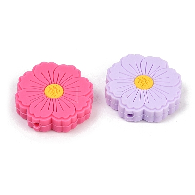 Flower Food Grade Silicone Focal Beads SIL-A011-02A-1