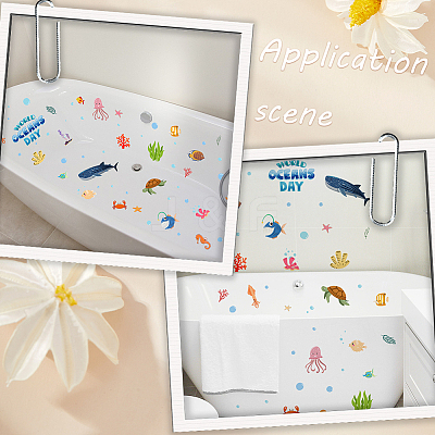 6Pcs Sea Animals PVC Waterproof Self Adhesive Stickers STIC-SP0001-25-1
