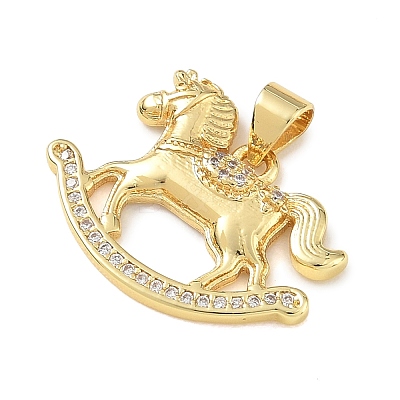 Brass Micro Pave Clear Cubic Zirconia Pendants KK-A303-05A-G-1