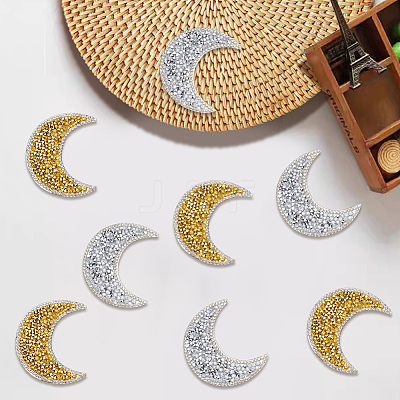 10Pcs 2 Colors Resin Rhinestone Iron on/Sew on Cloth Patches DIY-CY0003-31-1