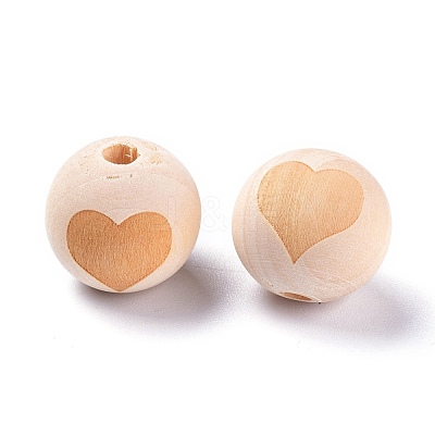 Unfinished Wood Beads X-WOOD-S036-07-1