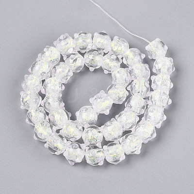 Handmade Foil Lampwork Beads Strands FOIL-T008-02H-1