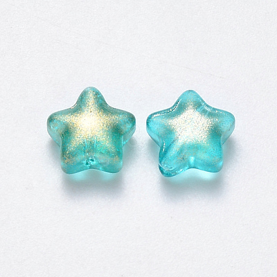Spray Painted Glass Beads X-GLAA-R211-04-D07-1