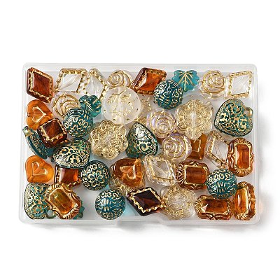 50Pcs 10 Styles Acrylic Beads OACR-FP0001-14-1