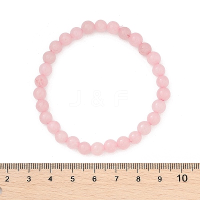 Natural Rose Quartz Bead Stretch Bracelets BJEW-K212-A-045-1