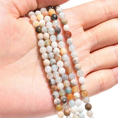 Natural Flower Amazonite Beads Strands LS-G-G545-06-1