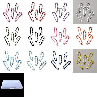 48Pcs 24 Colors Spray Painted Iron Safety Pins Brooch Findings IFIN-AR0001-29-1