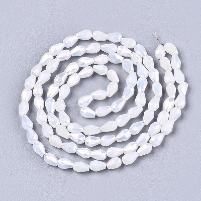 Electroplate Glass Beads Strands X-EGLA-S194-02A-B01-1