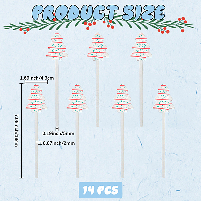 14Pcs Wooden Cake Toppers Decorations DIY-CN0005-56B-1