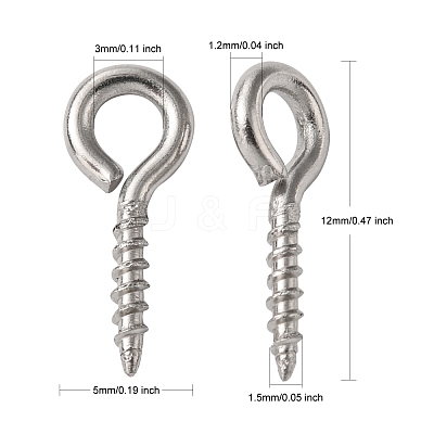 Tarnish Resistant 304 Stainless Steel Screw Eye Pin Peg Bails X-STAS-L234-165A-P-1