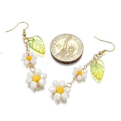 Electroplate Glass Dangle Earrings EJEW-TA00652-01-1