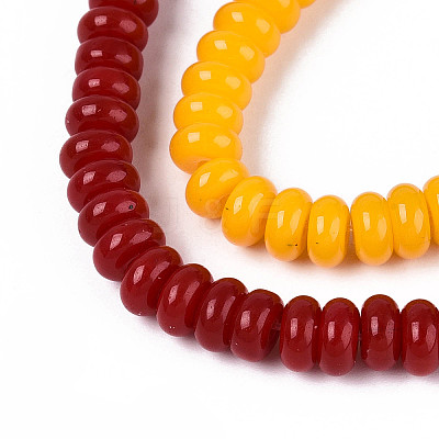 Electroplate Opaque Solid Color Glass Beads Strands GLAA-T025-6mm-18-1
