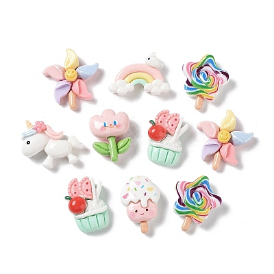 Opaque Resin Cabochons CRES-M026-17-1