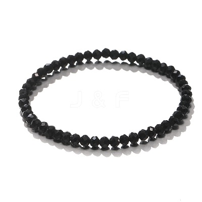 4mm Prism Faceted Rondelle Glass Beaded Stretch Bracelets for Women EH2213-1-1