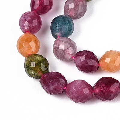 Natural Dyed White Jade Beads Strands G-T142-89D-1