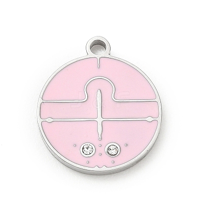 Twelve Constellations 304 Stainless Steel Enamel Pendants SA-CBAAE04-01P-07-1