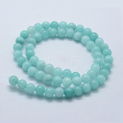 Natural & Dyed Jade Bead Strands G-P370-02-6mm-1