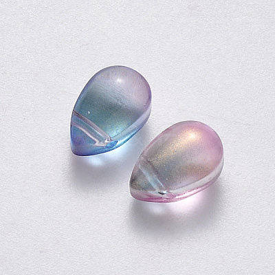 Transparent Spray Painted Glass Charms LS-GLAA-R211-03-E02-1
