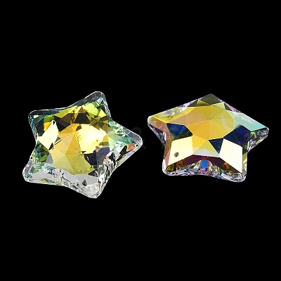 Electroplated Glass Pendants GLAA-G122-05G-1