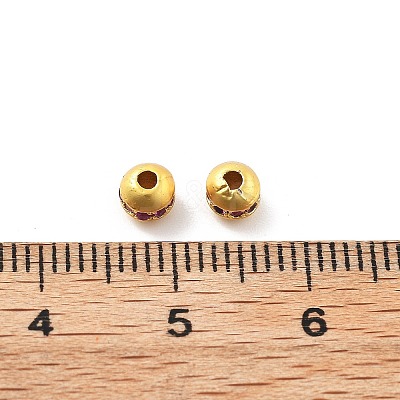Brass Micro Pave Cubic Zirconia Beads KK-R216-08G-02-1
