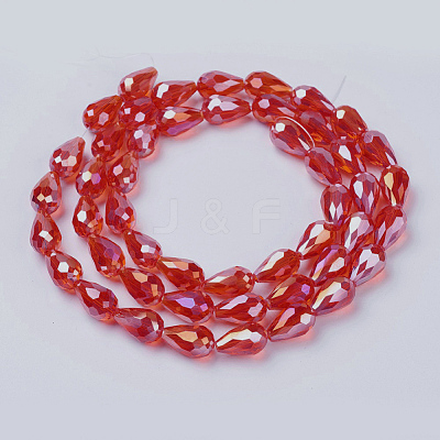 Electroplate Glass Beads Strands EGLA-D015-15x10mm-16-1