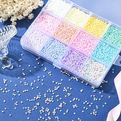 180G 12 Colors 13/0 Glass Seed Beads SEED-YW0002-10-1