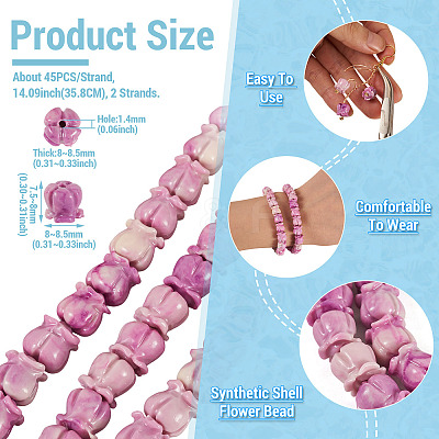 2 Strands Synthetic Coral Dyed Carved Beads Strands SHEL-TA0001-31-1