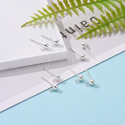 925 Sterling Silver Ear Stud Findings X-STER-K167-042C-S-1