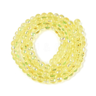 Electroplate Transparent Glass Beads Strands EGLA-Q132-4MM-A19-1