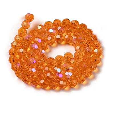 Electroplate Transparent Glass Beads Strands EGLA-A035-T8mm-L05-1