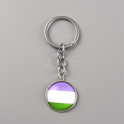 Glass Keychain KEYC-WH0024-18P-01-1