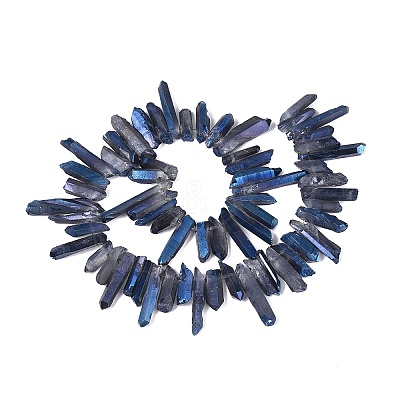 Spray Painted Electroplate Natural Quartz Crystal Points Beads Strands G-Q610-02A-1