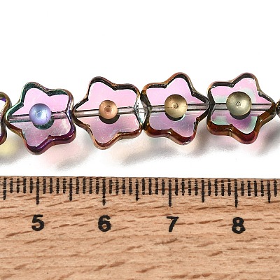 Electroplated Transparent Glass Beads Strands GL-CBA98F0-09F-1