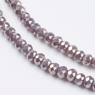 Electroplate Glass Beads Strands GLAA-F078-FR05-1