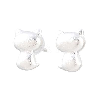 925 Sterling Silver Stud Earrings EJEW-C176-01B-MS-1
