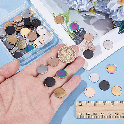100Pcs 5 Colors 304 Stainless Steel Charms STAS-AR0002-60-1