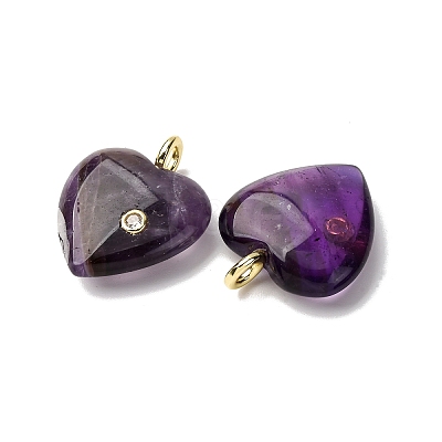 Natural Amethyst Pendants G-P588-01G-09-1