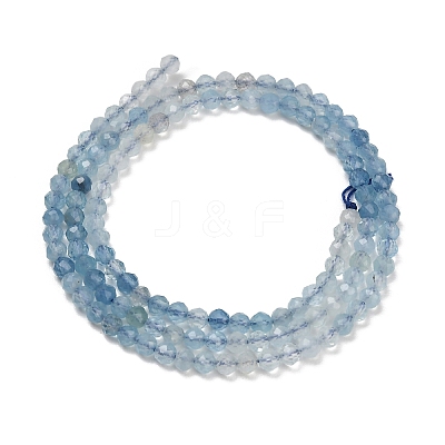 Gradient Color Natural Devil Blue Aquamarine Beads Strands G-NH0072-B01-3mm-1