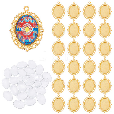 DIY Blank Oval Pendant Making Kit DIY-PH0020-84-1