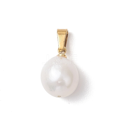 Natural Baroque Pearl Keshi Pearl Pendants PALLOY-JF04827-1