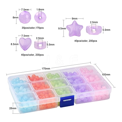 575Pcs 15 Style Imitation Jelly Acrylic Beads MACR-YW0001-79-1