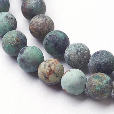 Natural African Turquoise(Jasper) Bead Strands G-G957-25-6mm-1
