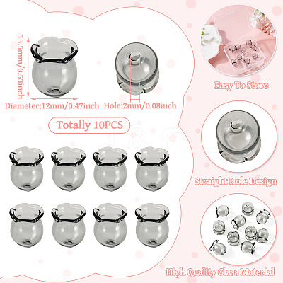 10Pcs Glass Bead Caps for Wind Chimes Making GLAA-BY0001-05A-1