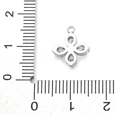 304 Stainless Steel Micro Pave Cubic Zirconia Pendants STAS-U042-06P-05-1
