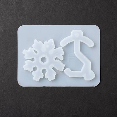 Key & Snowflake Shape DIY Pendant Silicone Molds DIY-F114-17-1