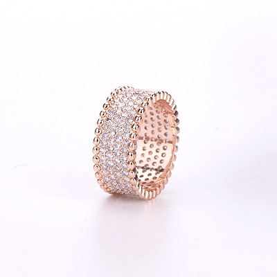 Brass Micro Pave Cubic Zirconia Finger Rings FS-WG2EB50-06-1