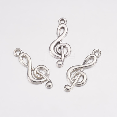 Tibetan Style Treble Clef Pendants TIBEP-R315-AS-LF-1